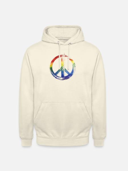 Peace Regenbogen - Unisex Hoodie - Vanille-Milchshake