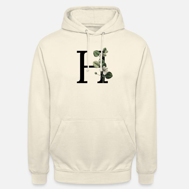 lettre h botanique vert - Sweat-shirt à capuche unisexe - vanille