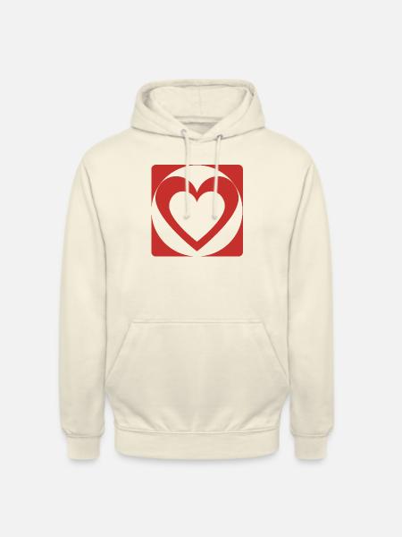 Rotes Herz - Unisex Hoodie - Vanille-Milchshake