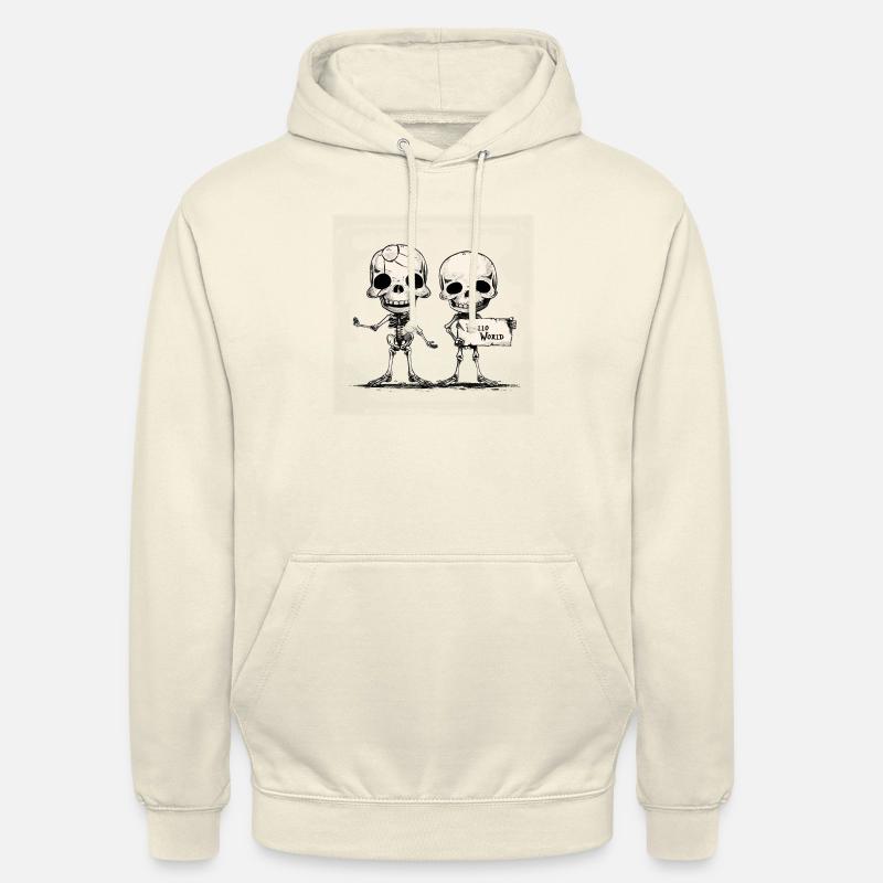 Bonjour le squelette du monde - Sweat-shirt à capuche unisexe - vanille