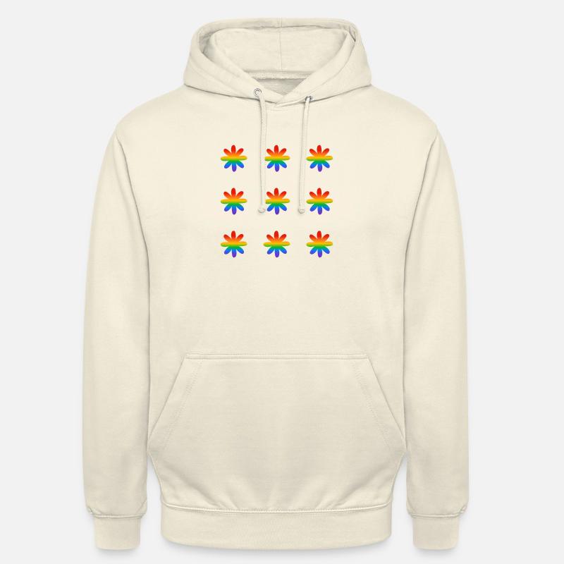 Fleurs arc-en-ciel - Sweat-shirt à capuche unisexe - vanille