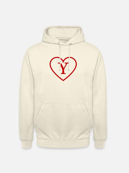 Letter y red heart - Unisex Hoodie - vanilla