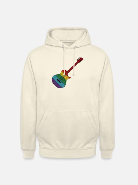 Regenbogen Gitarre Rock'n'Roll Design - Unisex Hoodie - Vanille-Milchshake