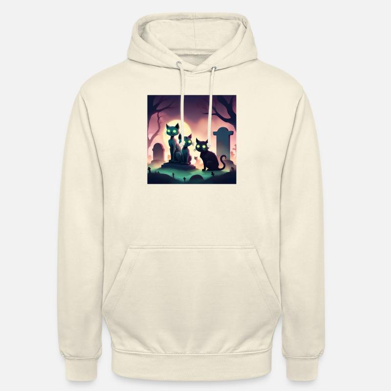 Une nuit brumeuse dans le cimetière des chats - Sweat-shirt à capuche unisexe - vanille