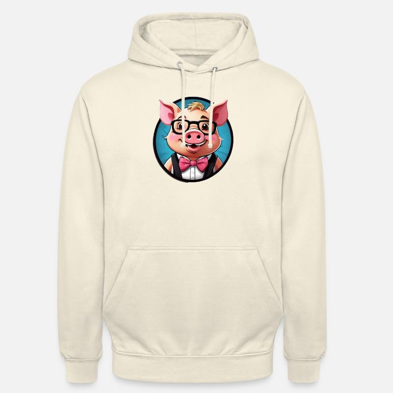 Lustiges Schwein Comic - Hættetrøje unisex - vaniljemilkshake