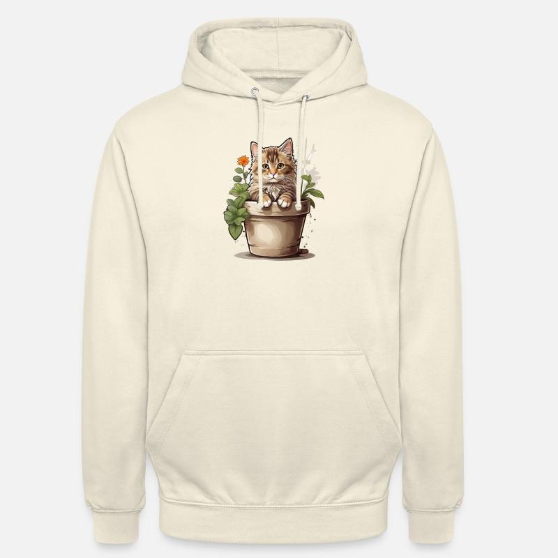 Fleur de chat mignonne - Sweat-shirt à capuche unisexe - vanille