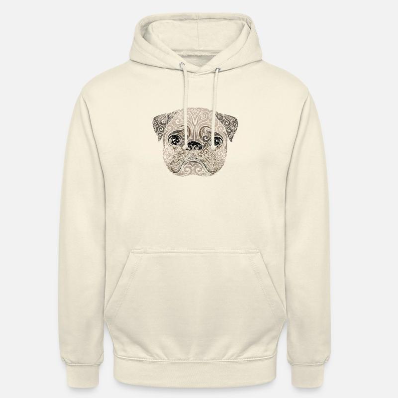 Carlin tourbillonnant (couleur) - Sweat-shirt à capuche unisexe - vanille