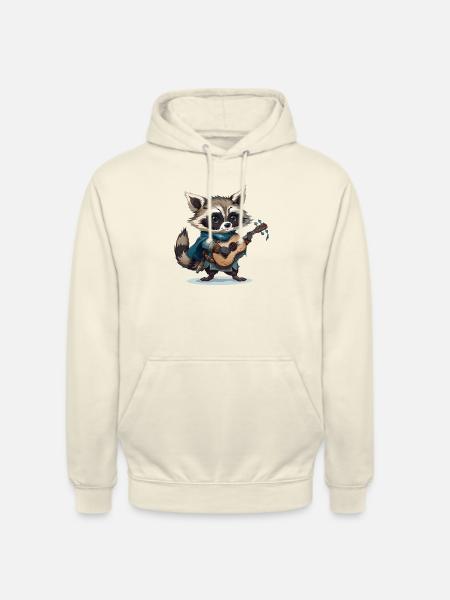 Raccoon Bard - Unisex Hoodie - vanilla