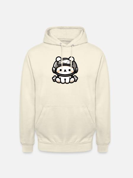 Fun Dog mit Helm - Unisex Hoodie - Vanille-Milchshake