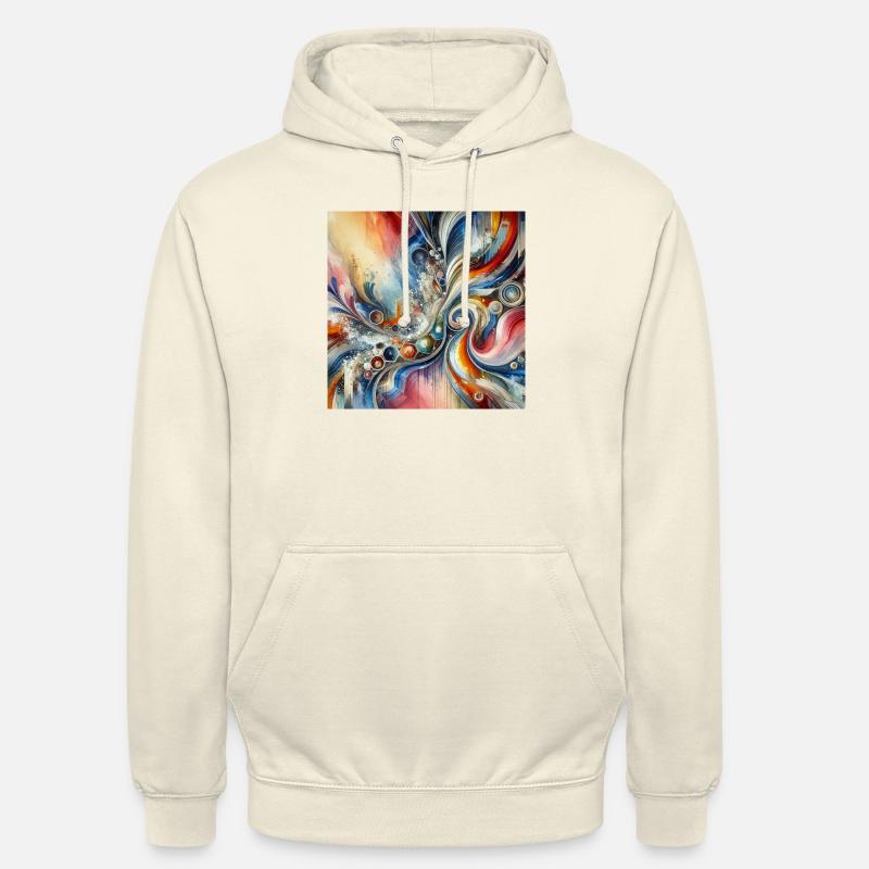 Lebendige Echos - Abstraktes Gemälde - Unisex Hoodie - Vanille-Milchshake