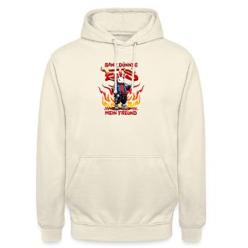 dünnes Eis Rabbit - Unisex Hoodie - Vanille-Milchshake - Vorne - Alina (178cm) & Michal (187cm)