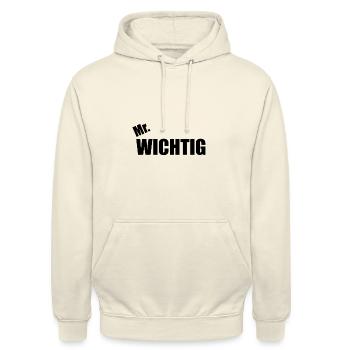 Mr Wichtig - Unisex Hoodie - Vanille-Milchshake - Vorne - Alina (178cm) & Michal (187cm)