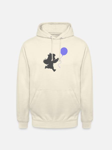 Fille avec un ballon - Sweat-shirt à capuche unisexe - vanille
