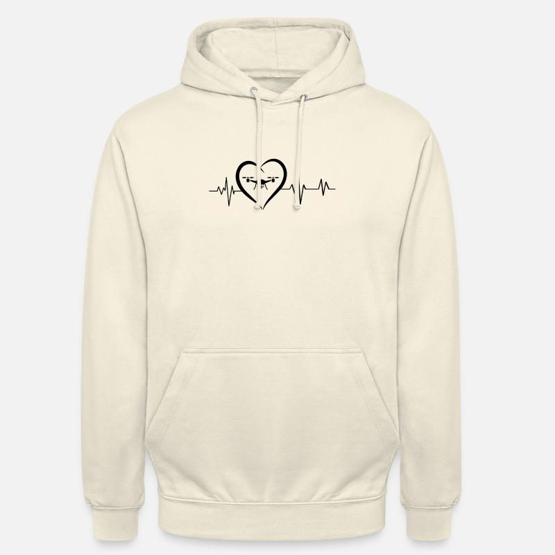 battement de cœur drone - Sweat-shirt à capuche unisexe - vanille
