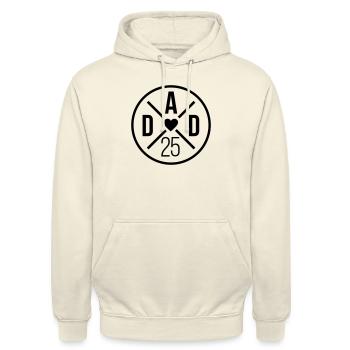 Dad 25 Vater Baby Papa 2025 - Unisex Hoodie - Vanille-Milchshake - Vorne - Alina (178cm) & Michal (187cm)