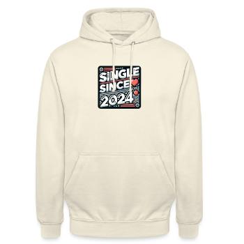 Célibataire depuis 2024 - Sweat-shirt à capuche unisexe - vanille - Devant - Alina (178cm) & Michal (187cm)