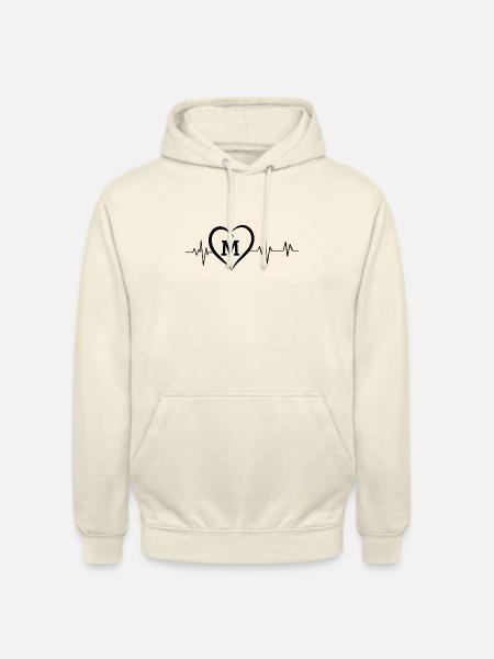 Herzschlag Buchstabe M - Unisex Hoodie - Vanille-Milchshake