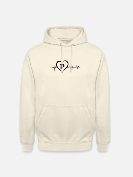 Heartbeat Letter P - Unisex Hoodie - vanilla
