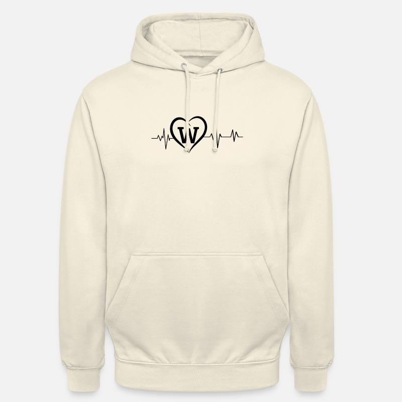 Herzschlag Buchstabe W - Unisex Hoodie - Vanille-Milchshake