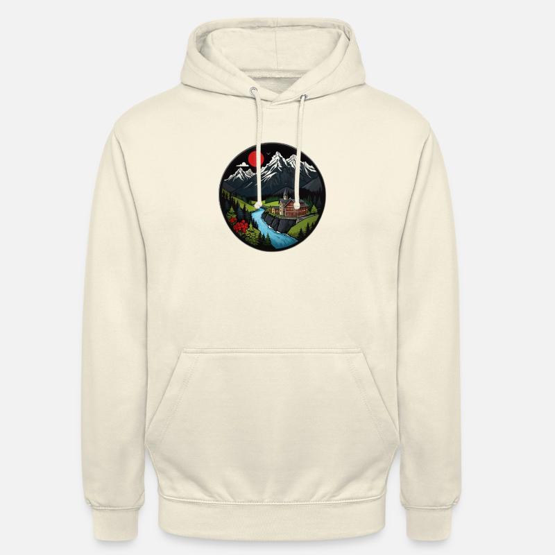 Schweizer Berge - Unisex Hoodie - Vanille-Milchshake