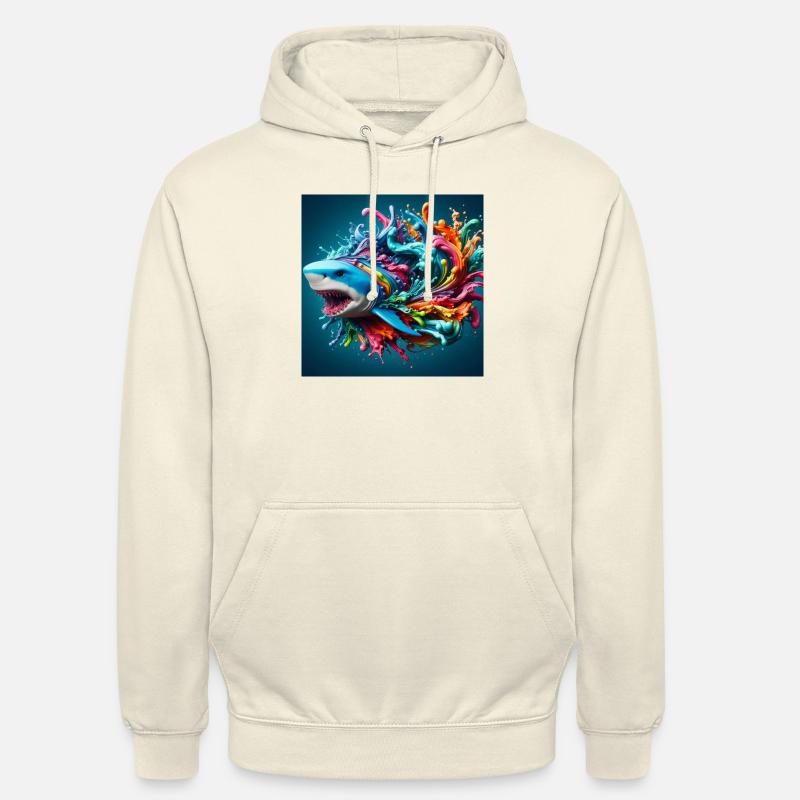 Requin - Sweat-shirt à capuche unisexe - vanille