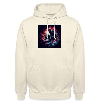 Skull & Rave - Unisex Hoodie - Vanille-Milchshake - Vorne - Alina (178cm) & Michal (187cm)