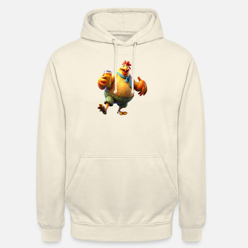 Poulet et bière - Sweat-shirt à capuche unisexe - vanille
