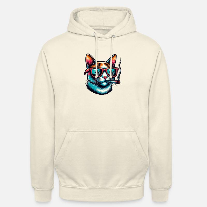 chat drôle avec articulation - Sweat-shirt à capuche unisexe - vanille