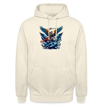 Archange Saint Religion Dieu Ange Foi Michael - Sweat-shirt à capuche unisexe - vanille - Devant - Alina (178cm) & Michal (187cm)