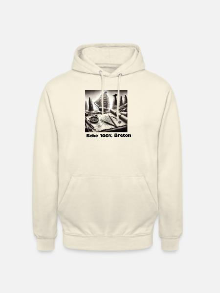 bébé Breton fière - Sweat-shirt à capuche unisexe - vanille