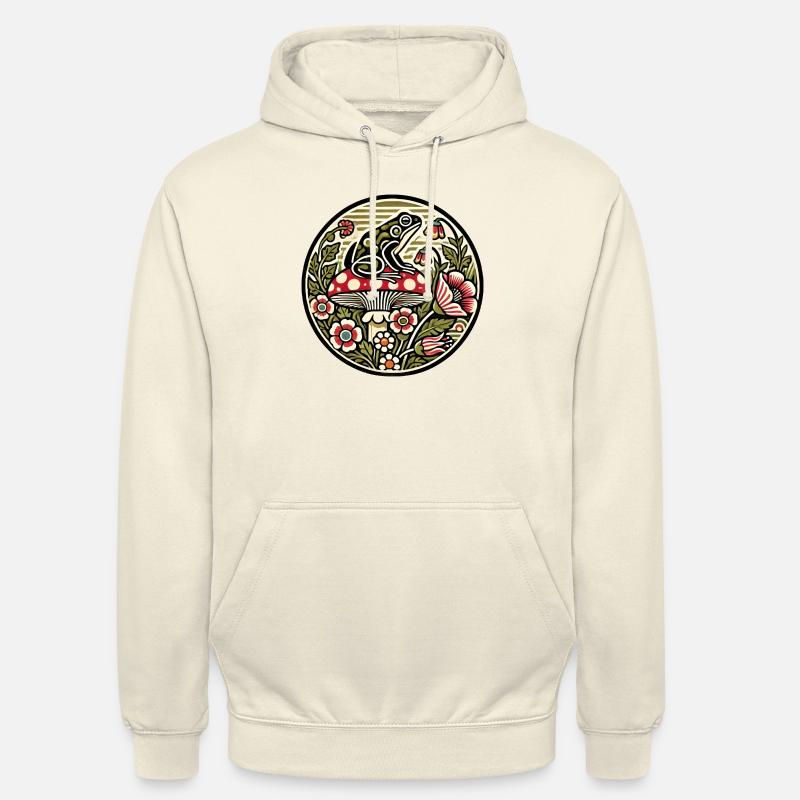 Grenouille et champignon - Sweat-shirt à capuche unisexe - vanille
