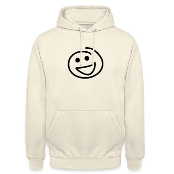Visage heureux et riant - Sweat-shirt à capuche unisexe - vanille - Devant - Alina (178cm) & Michal (187cm)
