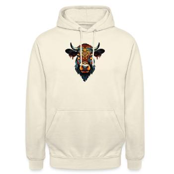rind kuh - Unisex Hoodie - Vanille-Milchshake - Vorne - Alina (178cm) & Michal (187cm)