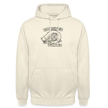Boosted and Proud - Unisex Hoodie - Vanille-Milchshake - Vorne - Alina (178cm) & Michal (187cm)