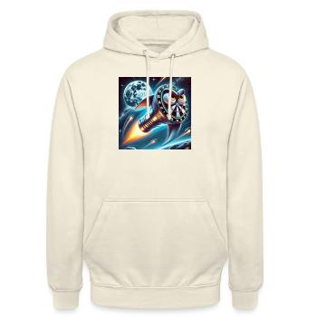 Dartpfeile Nachthimmel - Unisex Hoodie - Vanille-Milchshake - Vorne - Alina (178cm) & Michal (187cm)