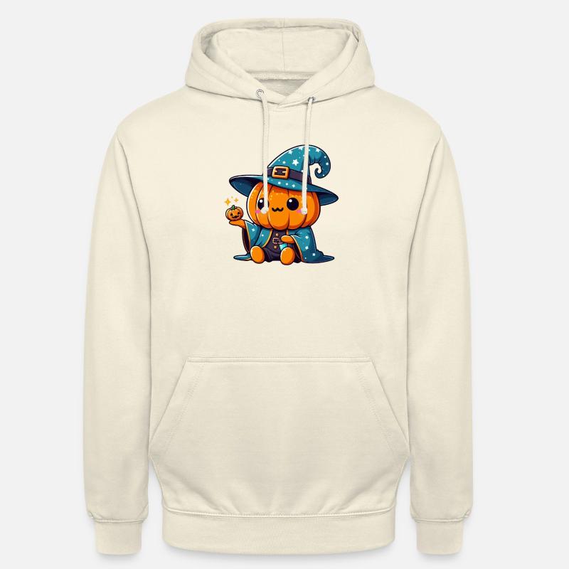 Cute Halloween Pumpkin Wizard - Unisex Hoodie - vanilla