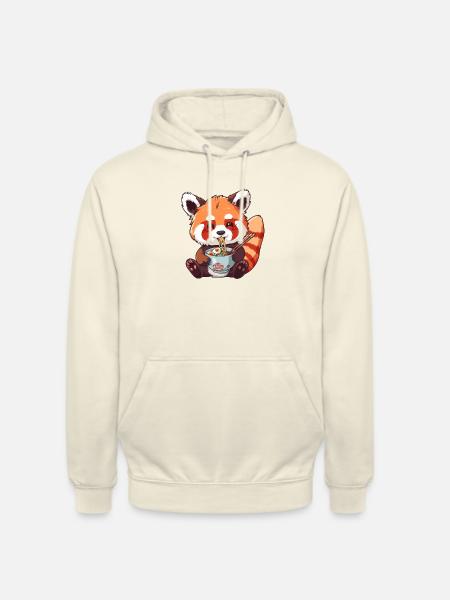 Röd Panda Liten Panda Ramen - Luvtröja unisex - vaniljmilkshake