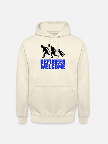 Refugees Welcome - Unisex Hoodie - vanilla