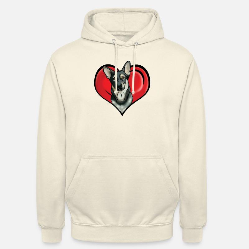 Comic Deutscher Schäferhund im Herz - Unisex Hoodie - Vanille-Milchshake
