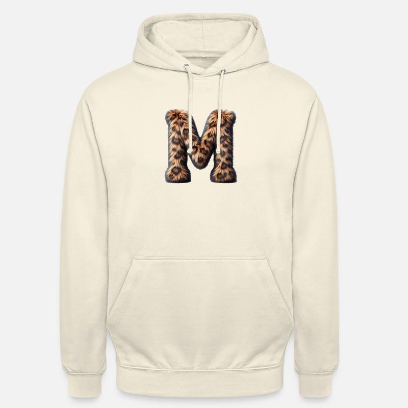 Lettre M moelleuse fourrure léopard - Sweat-shirt à capuche unisexe - vanille