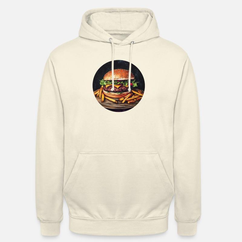 Saftiger Burger mit knusprigen Pommes - Unisex Hoodie - Vanille-Milchshake