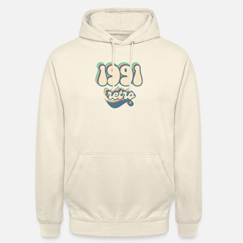 1991 retro idée cadeau - Sweat-shirt à capuche unisexe - vanille