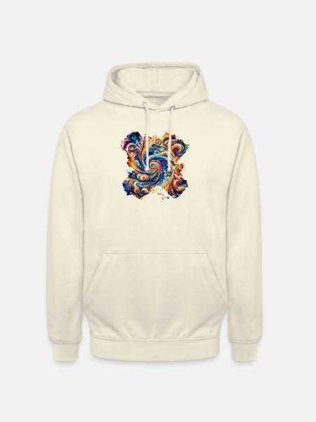 Vibrant Abstract Swirl - Unisex Hoodie - vanilla