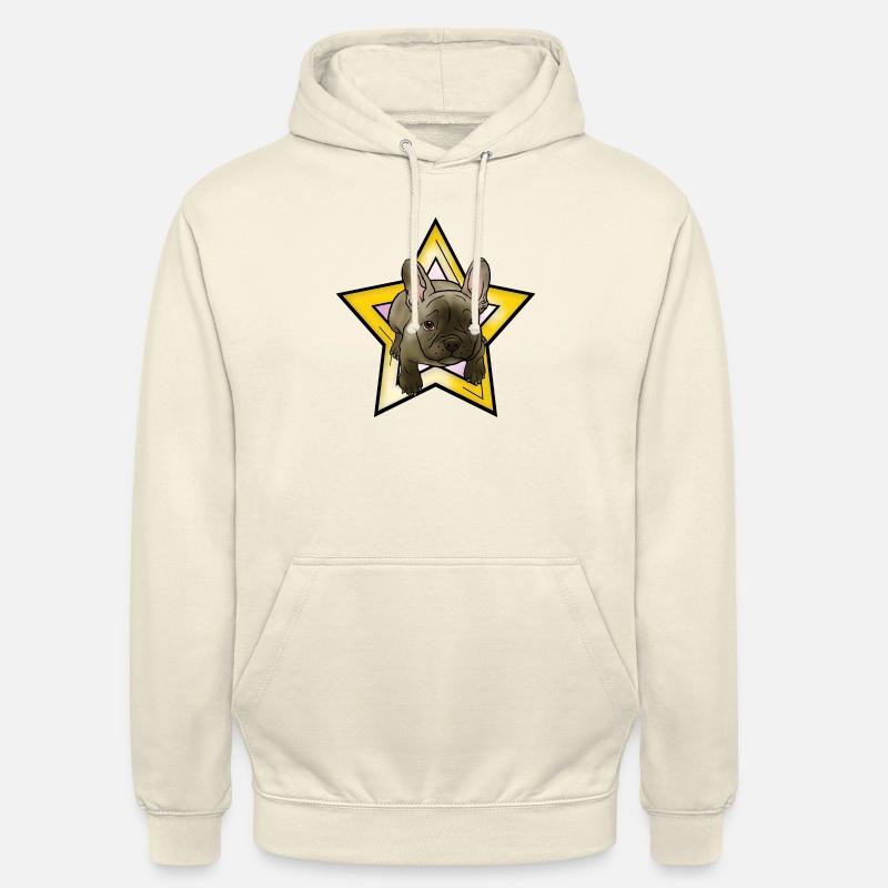 Chiot bouledogue français avec étoile - Sweat-shirt à capuche unisexe - vanille