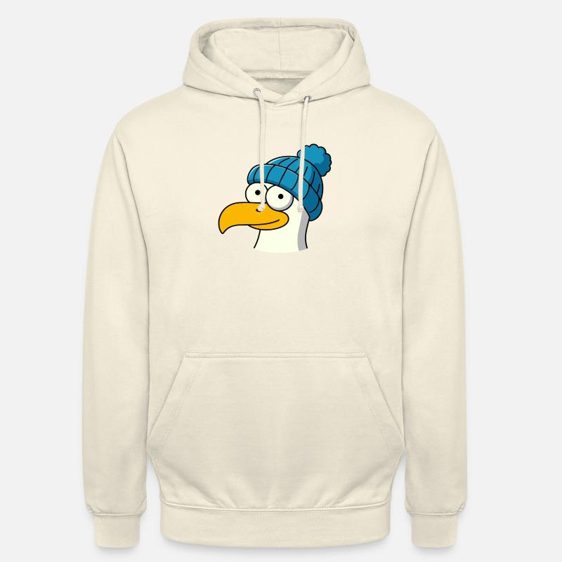 Comic Möwe Blauer Beanie Wollmütze Winter Hamburg - Unisex Hoodie - Vanille-Milchshake