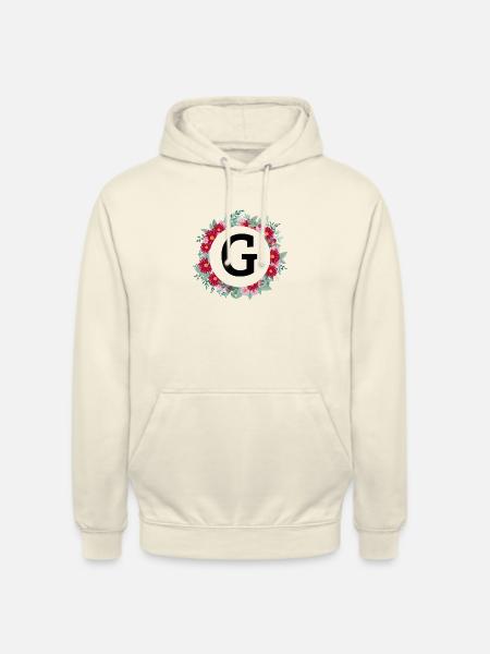 Buchstabe g Blumenkrone - Unisex Hoodie - Vanille-Milchshake