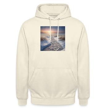 Die zeit - Unisex Hoodie - Vanille-Milchshake - Vorne - Alina (178cm) & Michal (187cm)