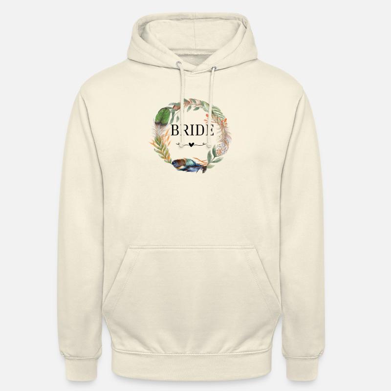 bride couronne fleurs boho - Sweat-shirt à capuche unisexe - vanille