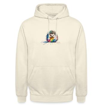 Igel - Unisex Hoodie - Vanille-Milchshake - Vorne - Alina (178cm) & Michal (187cm)