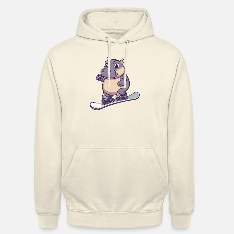 Nilpferde Nilfperd Snowboard Winter - Unisex Hoodie - Vanille-Milchshake